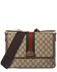 Gucci Ophidia Medium Gg Supreme Canvas & Leather Messenger Bag