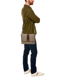 Gucci Ophidia Medium Gg Supreme Canvas & Leather Messenger Bag