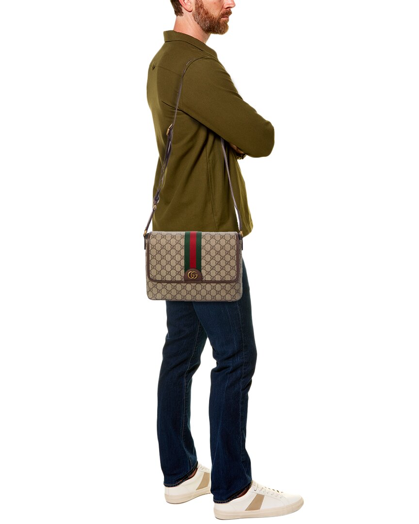 Gucci Ophidia Medium Gg Supreme Canvas & Leather Messenger Bag