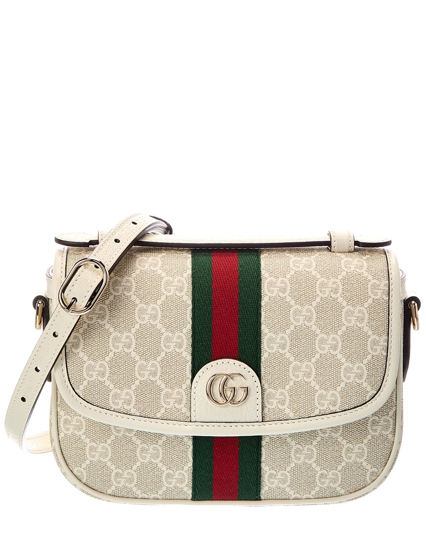 Gucci Gucci Gg Ophidia Small Supreme Gg Canvas & Leather Shoulder Bag