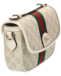 Gucci Gucci Gg Ophidia Small Supreme Gg Canvas & Leather Shoulder Bag