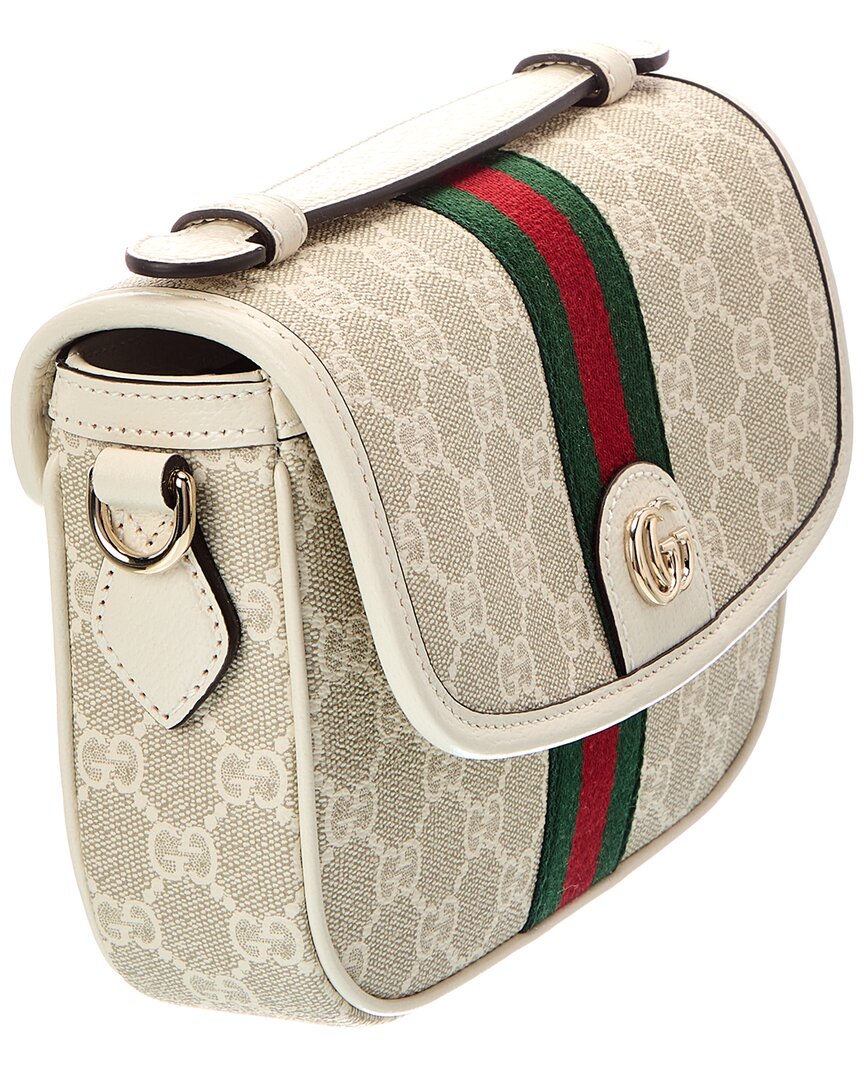 Gucci Gucci Gg Ophidia Small Supreme Gg Canvas & Leather Shoulder Bag