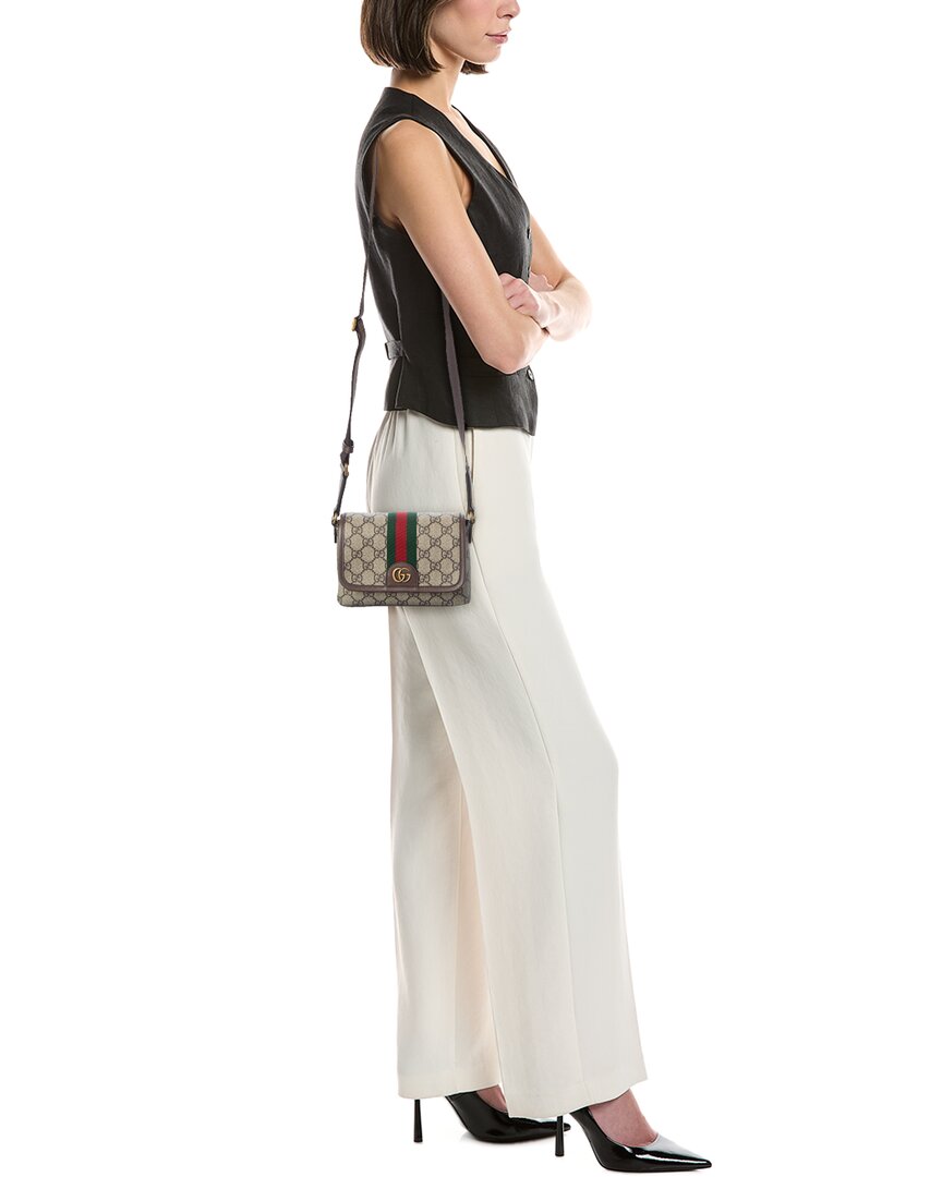 Gucci Gucci Ophidia Gg Supreme Canvas & Leather Mini Bag