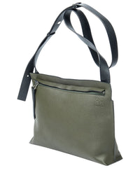 Loewe Loewe Green & Black Grained Calfskin Leather Medium T Messenger, Never Carried