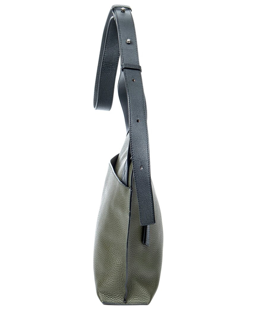 Loewe Loewe Green & Black Grained Calfskin Leather Medium T Messenger, Never Carried