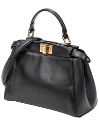 FENDI Fendi Black Smooth Calfskin Leather Mini Peekaboo (Authentic Pre-Loved)