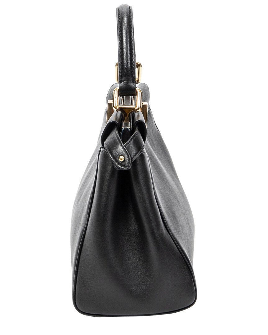 FENDI Fendi Black Smooth Calfskin Leather Mini Peekaboo (Authentic Pre-Loved)