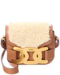 TOD's Tod’S Shearling & Leather Shoulder Bag