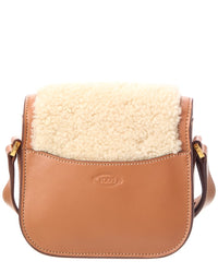 TOD's Tod’S Shearling & Leather Shoulder Bag