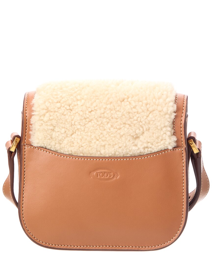 TOD's Tod’S Shearling & Leather Shoulder Bag