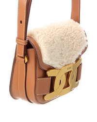 TOD's Tod’S Shearling & Leather Shoulder Bag