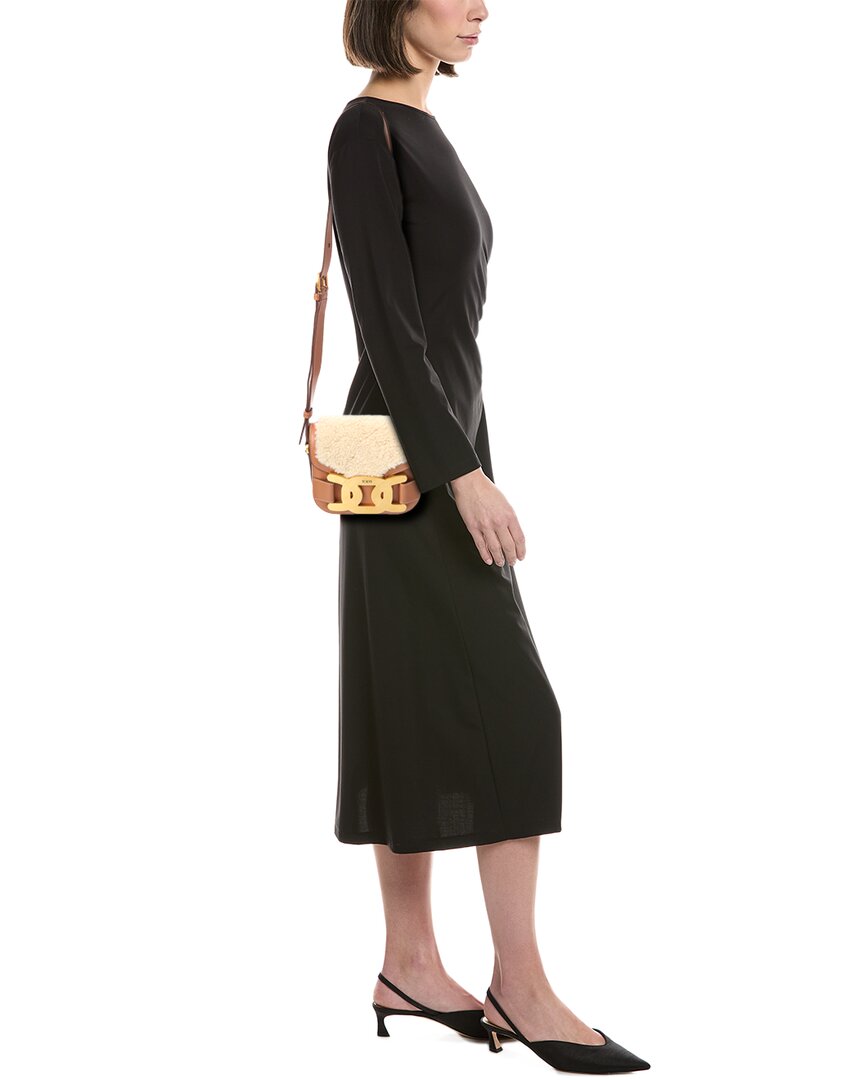 TOD's Tod’S Shearling & Leather Shoulder Bag