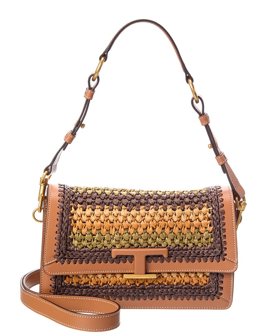 TOD's Tod’S Straw & Leather Shoulder Bag