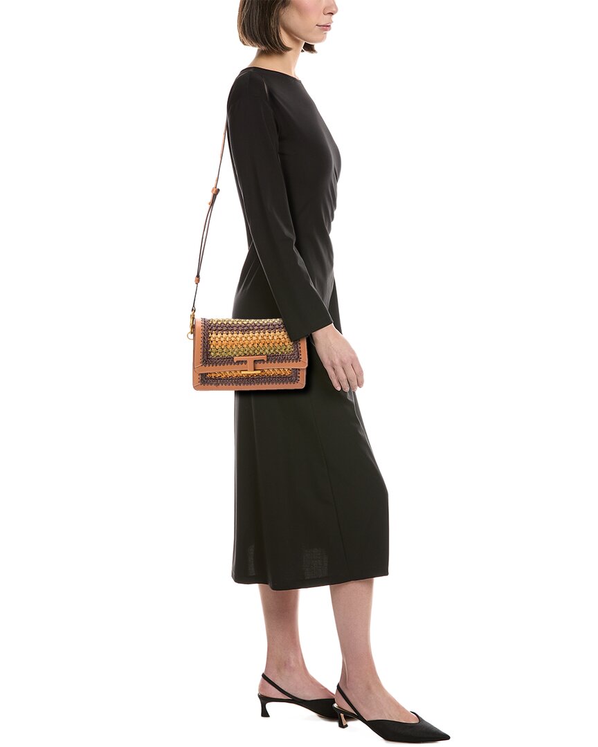 TOD's Tod’S Straw & Leather Shoulder Bag