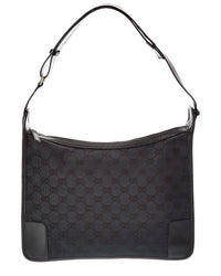 Gucci Gucci Black Canvas & Leather Shoulder Bag (Authentic Pre-Loved)