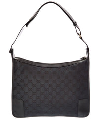 Gucci Gucci Black Canvas & Leather Shoulder Bag (Authentic Pre-Loved)