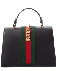Gucci Gucci Black Calf Leather Medium Sylvie Top Handle (Authentic Pre-Loved)