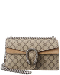 Gucci Dionysus Small Gg Supreme Canvas & Suede Shoulder Bag
