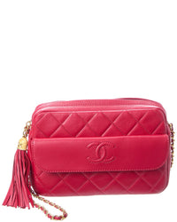 Chanel Chanel Fuchsia Quilted Lambskin Leather Small Camera Case (Authentic Pre-Loved)