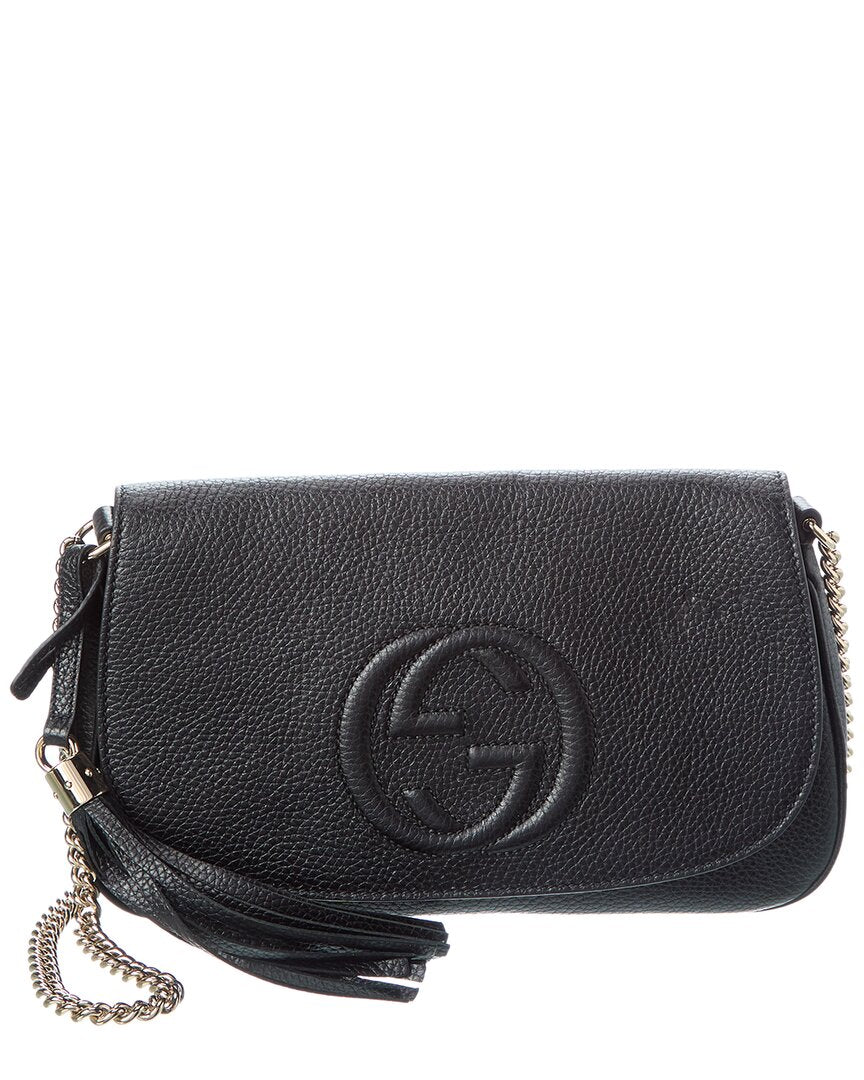 Gucci Gucci Black Pebbled Calfskin Leather Soho Medium Crossbody (Authentic Pre-Loved)