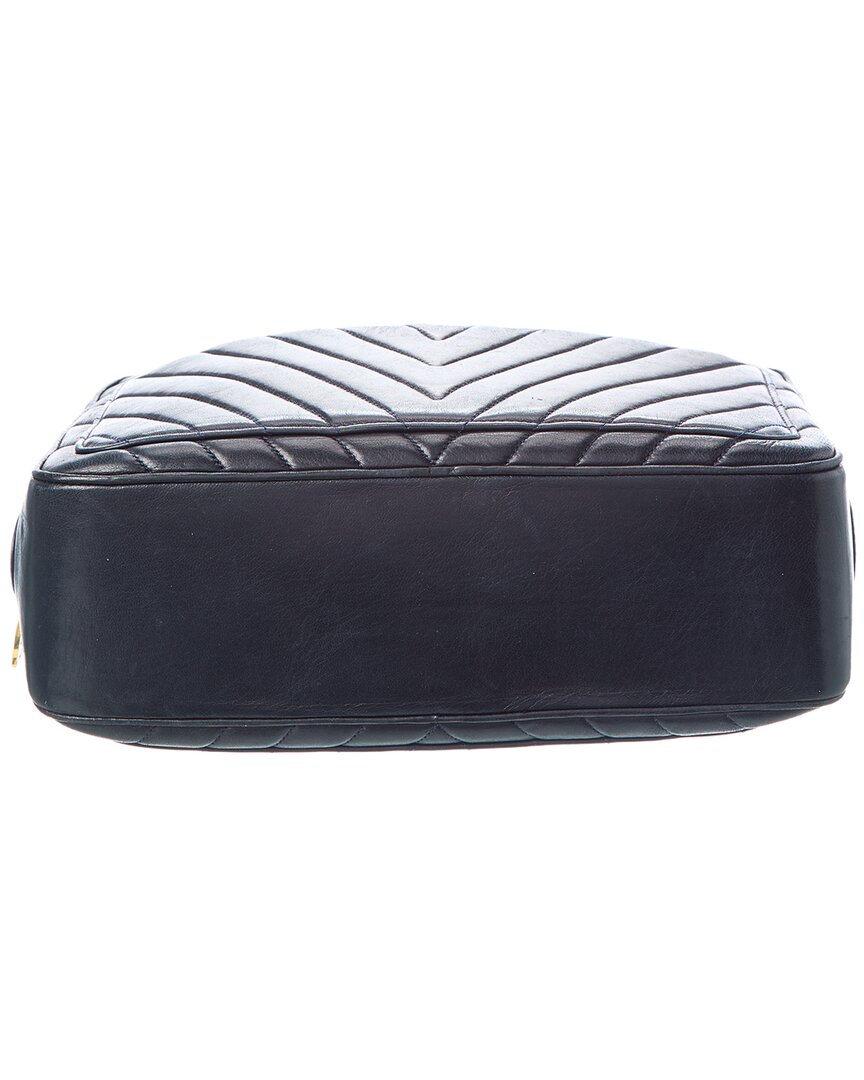 Chanel Chanel Navy Quilted Lambskin Chevron Leather Camera Case (Authentic Pre-Loved)
