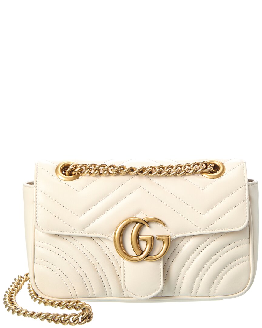 Gucci Gucci White Calfskin Matelasse Leather Mini Shoulder Bag (Authentic Pre-Loved)