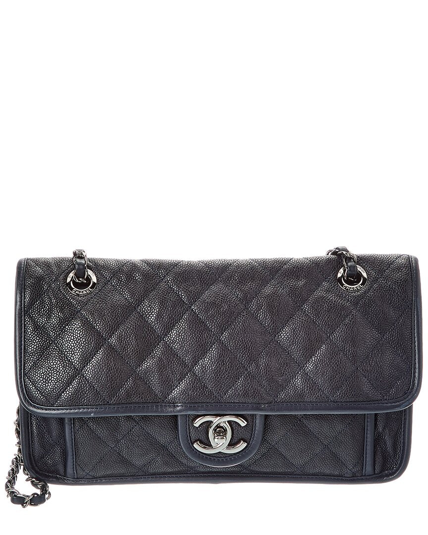 Chanel Chanel Blue Quilted Leather French Riviera Shoulder Bag (Authentic Pre-Loved)