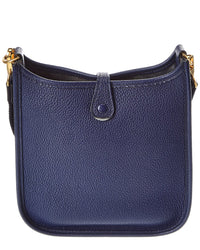 Hermès Hermès Blue Clemence Leather Evelyne Tpm Golden Shoulder Bag (Authentic