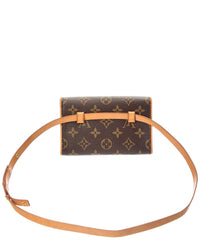 Louis Vuitton Louis Vuitton Brown Monogram Canvas Pochette Florentine Size M Belt (Authentic