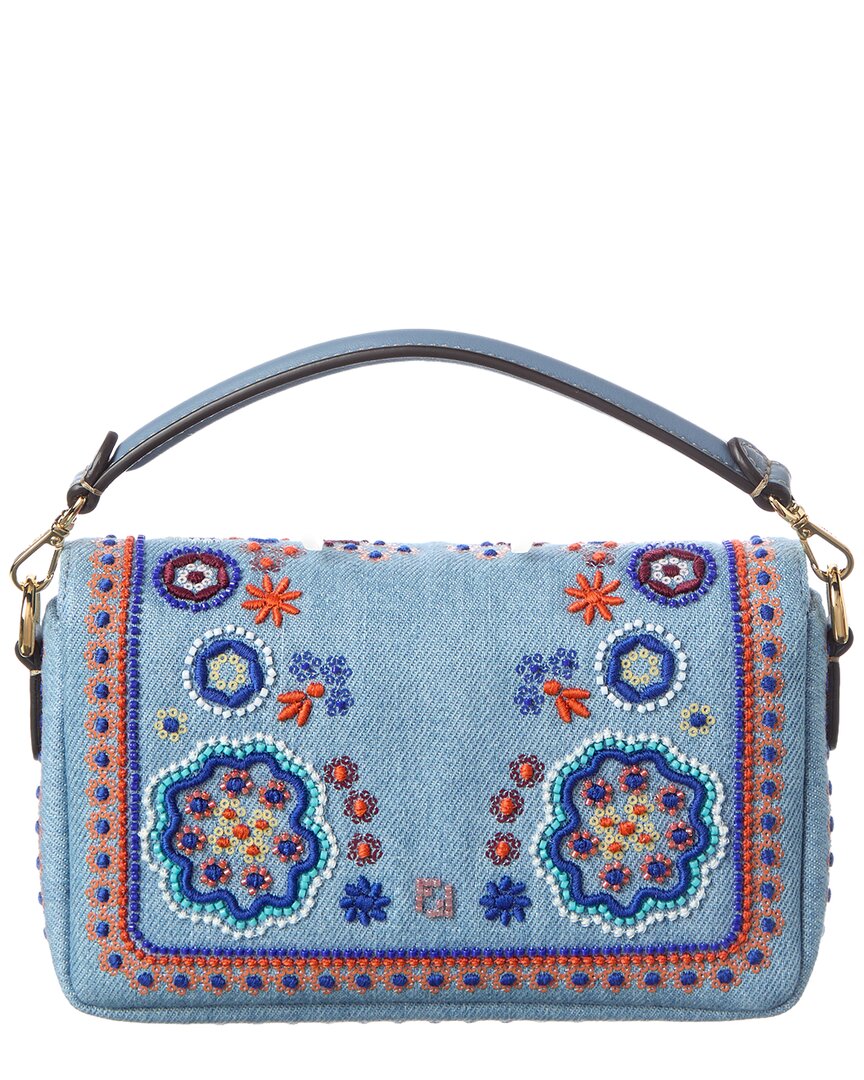 FENDI Fendi Baguette Mini Denim Shoulder Bag