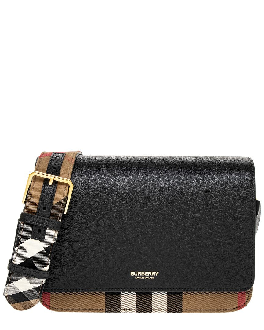 Burberry Burberry Mackford House Check Canvas & Leather Bag