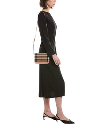 Burberry Check Cotton & Leather Shoulder Bag
