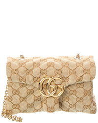 Gucci Gucci Gg Marmont Mini Gg Canvas & Leather Shoulder Bag
