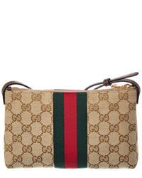 Gucci Gucci Horsebit Web Gg Canvas & Leather Shoulder Bag