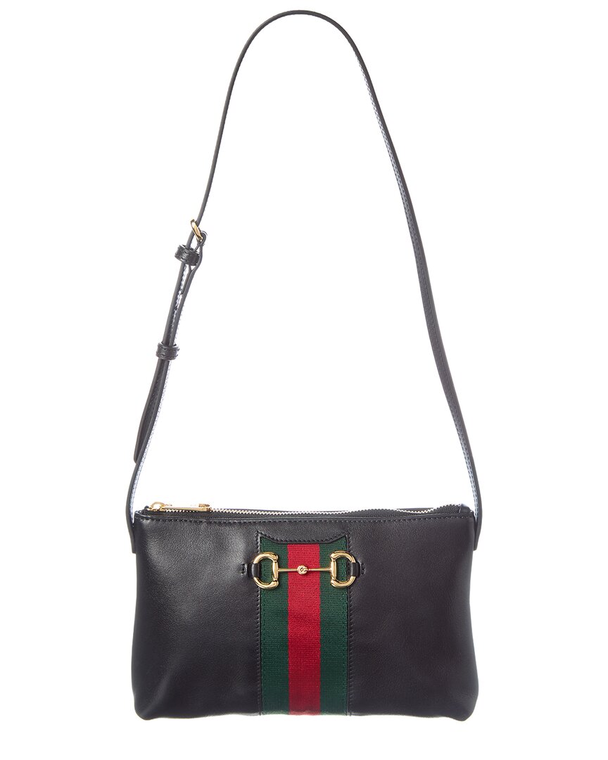 Gucci Gucci Horsebit Web Leather Shoulder Bag