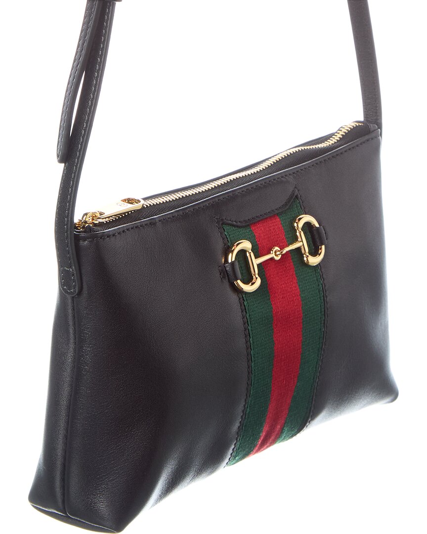 Gucci Gucci Horsebit Web Leather Shoulder Bag