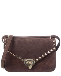 Valentino Valentino Rockstud Small Suede Shoulder Bag