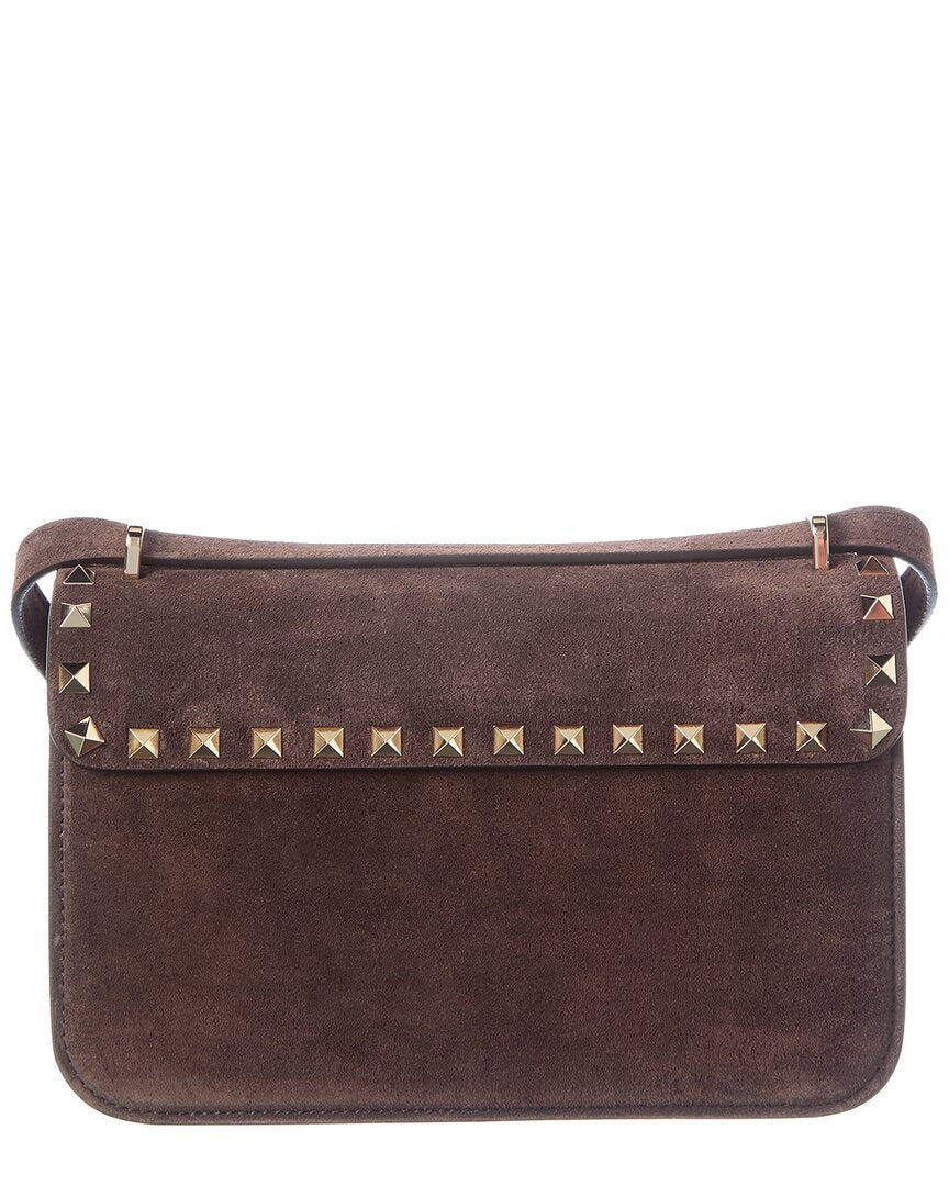 Valentino Valentino Rockstud Small Suede Shoulder Bag