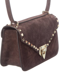 Valentino Valentino Rockstud Small Suede Shoulder Bag