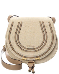 Chloé Chloé Marcie Small Canvas & Leather Shoulder Bag