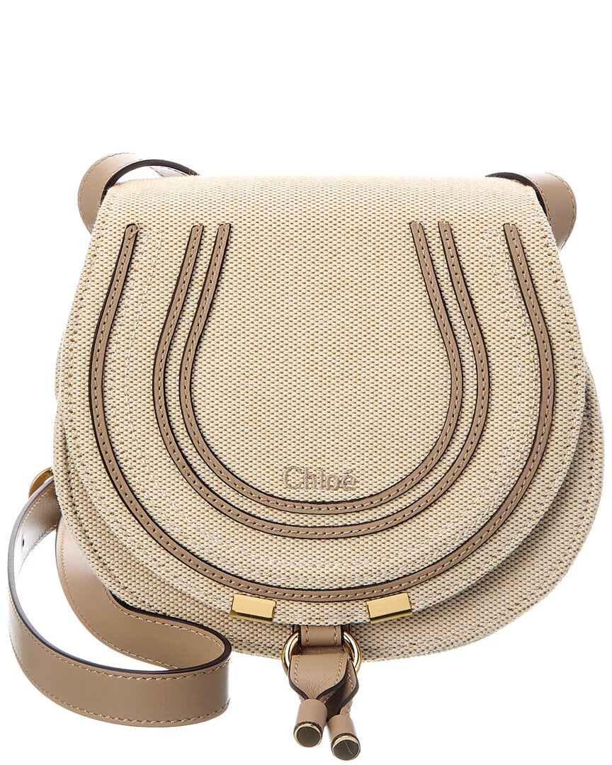Chloé Chloé Marcie Small Canvas & Leather Shoulder Bag