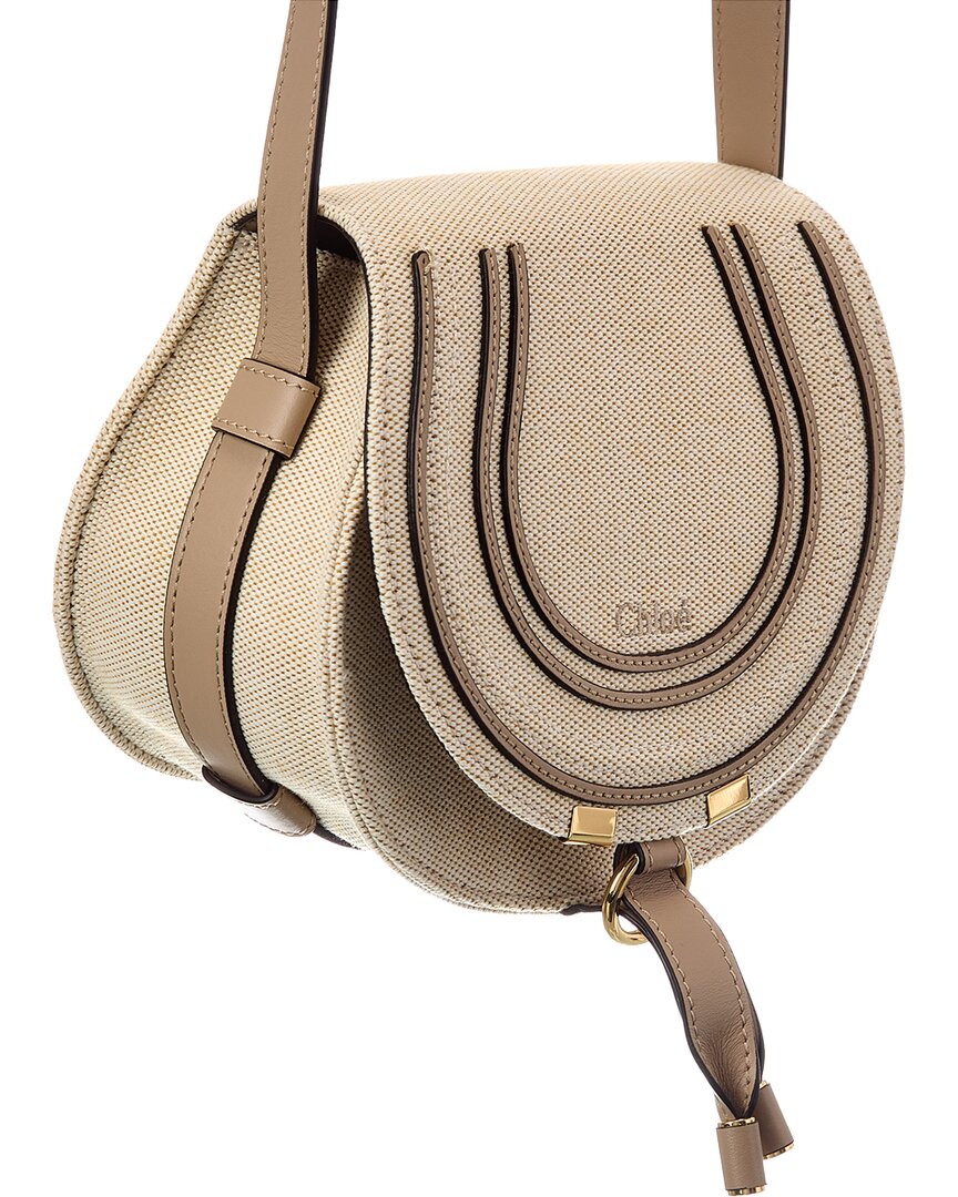 Chloé Chloé Marcie Small Canvas & Leather Shoulder Bag