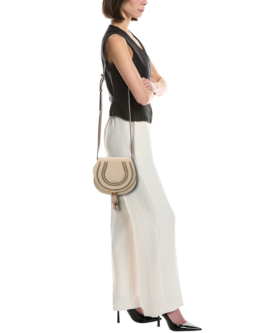 Chloé Chloé Marcie Small Canvas & Leather Shoulder Bag