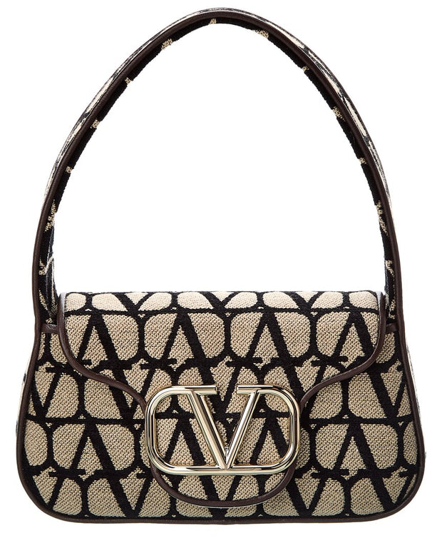 Valentino Vlogo Small Toile Iconographe Canvas & Leather Shoulder Bag
