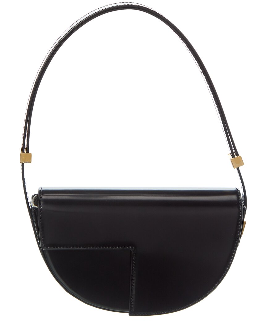 Patou Leather Shoulder Bag Black ONE SIZE