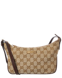 Gucci Gucci Lady Lunetta Small Gg Canvas & Leather Shoulder Bag