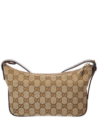 Gucci Gucci Lady Lunetta Small Gg Canvas & Leather Shoulder Bag