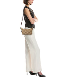 Gucci Gucci Lady Lunetta Small Gg Canvas & Leather Shoulder Bag