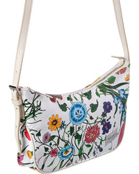 Gucci Lady Lunetta Small Flora Canvas & Leather Shoulder Bag