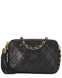 Chanel Chanel Black Quilted Lambskin 'Cc' Camera Bag Mini (Authentic Pre-Loved)